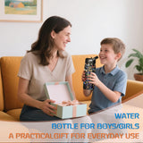 16 oz Kids Insulated Water Bottle with Straw – Leakproof Stainless Steel Gaming School Bottle with Carry Handle