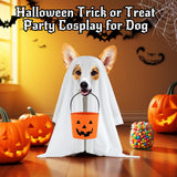 White Dog Ghost Costume – Soft Halloween Pet Outfit for Small Dogs & Cats (Model CWGHZB001)