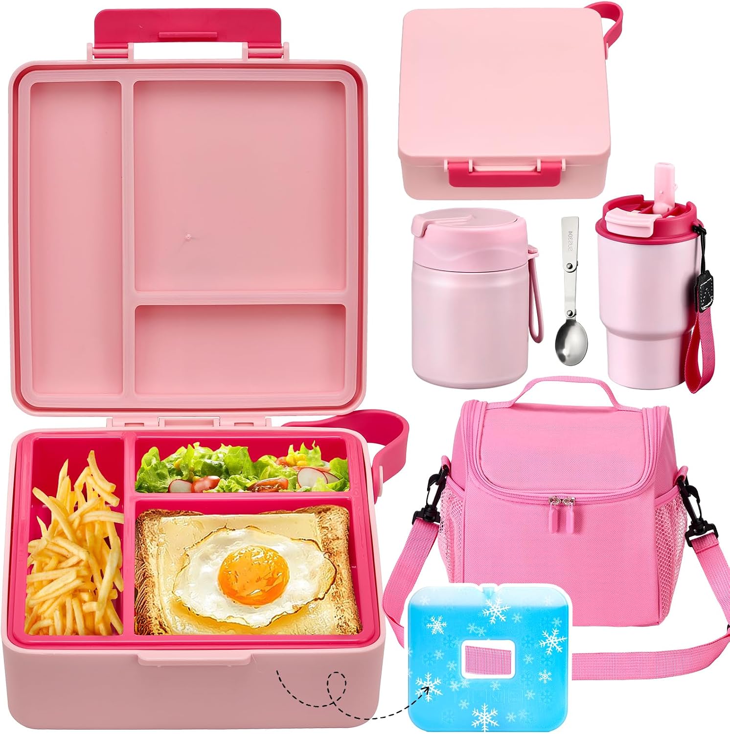 Purple 4-Piece Lunch Set with 17 oz Food Jar