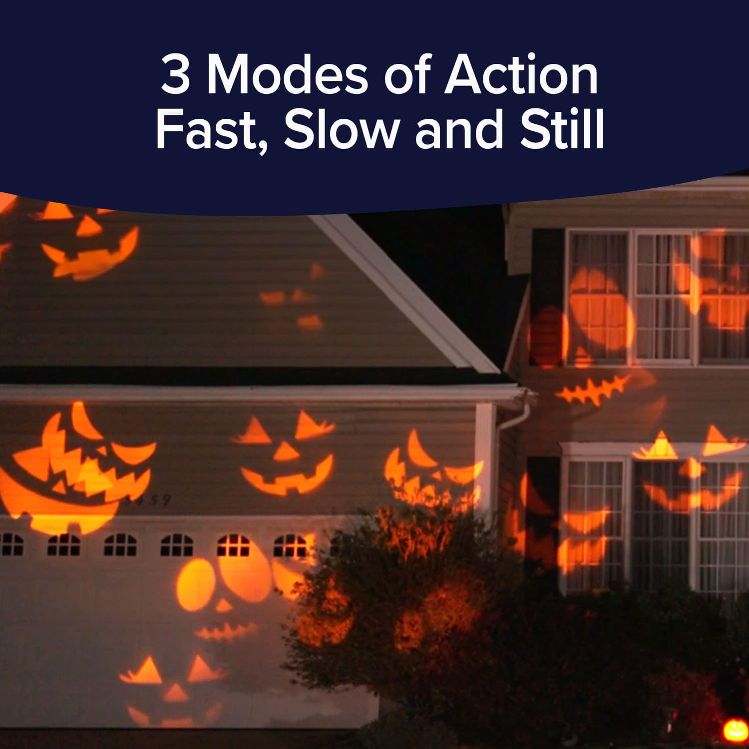 Star Shower Halloween Slide Show Projector – Orange LED Motion Light Display for Outdoor Haunted Decor