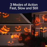 Star Shower Halloween Slide Show Projector – Orange LED Motion Light Display for Outdoor Haunted Decor