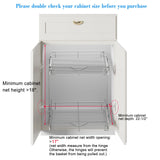 DINDON Chrome Dual-Layer Pull-Out Cabinet Storage – Premium Double Shelf Organizer for Kitchen Base Cabinets