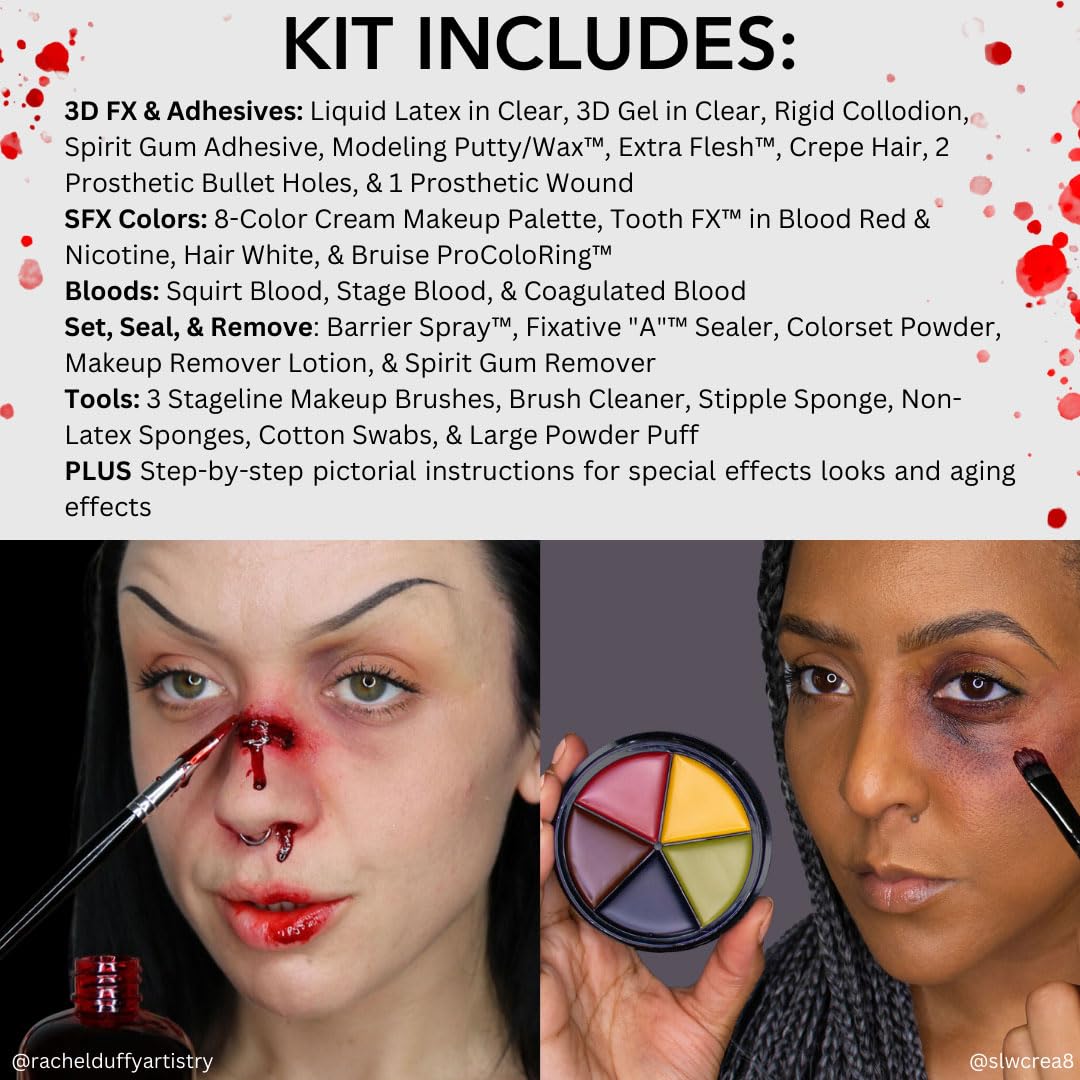 Mehron Professional Special Effects Makeup Kit – Complete SFX Makeup Set for Halloween, Cosplay, Theater & Film (Over $250 Value)