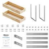 Heavy-Duty Solid Wood Pull-Out Cabinet Organizer – Adjustable 2-Tier Sliding Storage System