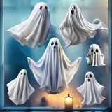 Halloween Ghost Window Clings – Double-Sided Vinyl Stickers for Glass Doors, Mirrors & Windows