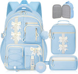 Green Kawaii Backpack Set with Lunch Bag and Coin Purse