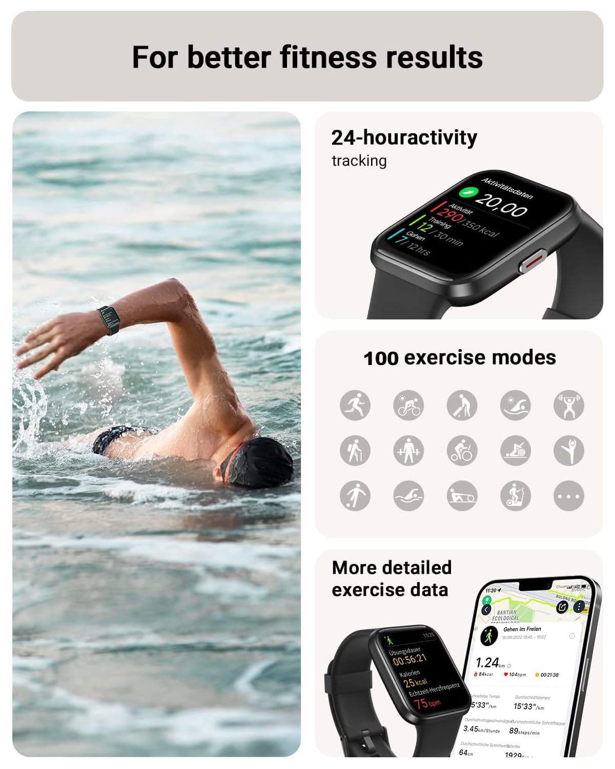 Pro Series 8 Smart Watch with Alexa Built-in & Bluetooth Calling – 1.8" HD Screen, 100+ Sports, SpO2 & Heart Rate Monitor