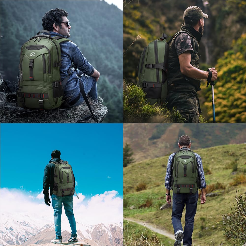 KAKA Flight-Approved Travel Backpack with 17.3” Laptop Compartment – Anti-Theft Carry-On Backpack for Men & Women – Green