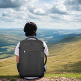 AREYTECO 50L Expandable Carry On Travel Backpack with USB Port, TSA Lay-Flat Design and 17” Laptop Compartment