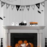 Halloween Wooden Ghost Truck Decor – Stacked Books & Ghost Figures for Table, Shelf & Fireplace