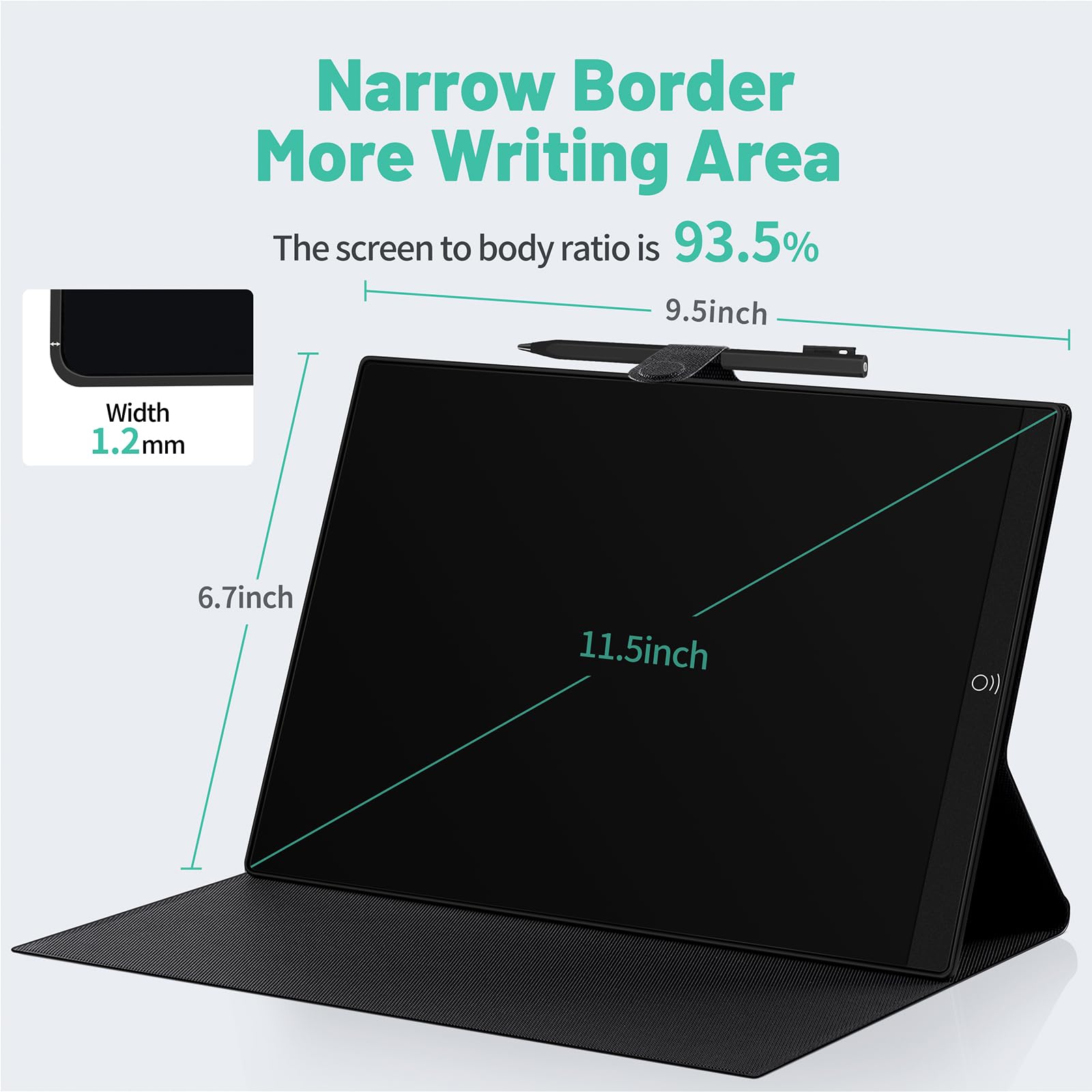 11.5” Large LCD Writing Tablet with Leather Case – Reusable Digital Notepad & Meeting Board (Black)