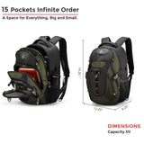 Swissdigital Design 31L Laptop Backpack with USB-C Charging & RFID Protection – Olive Black