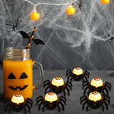 Halloween Spider Eyeball LED Tea Light Candles – 6PCS Battery-Operated Flameless Lights with Timer (Spooky Décor)