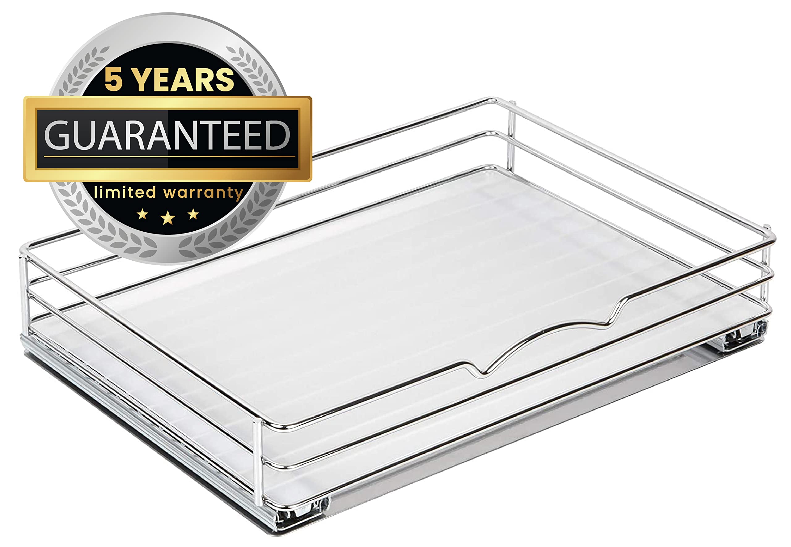 Slim Pull-Out Cabinet Spice Rack – Chrome Heavy-Duty Slide-Out Organizer for Narrow Cabinets