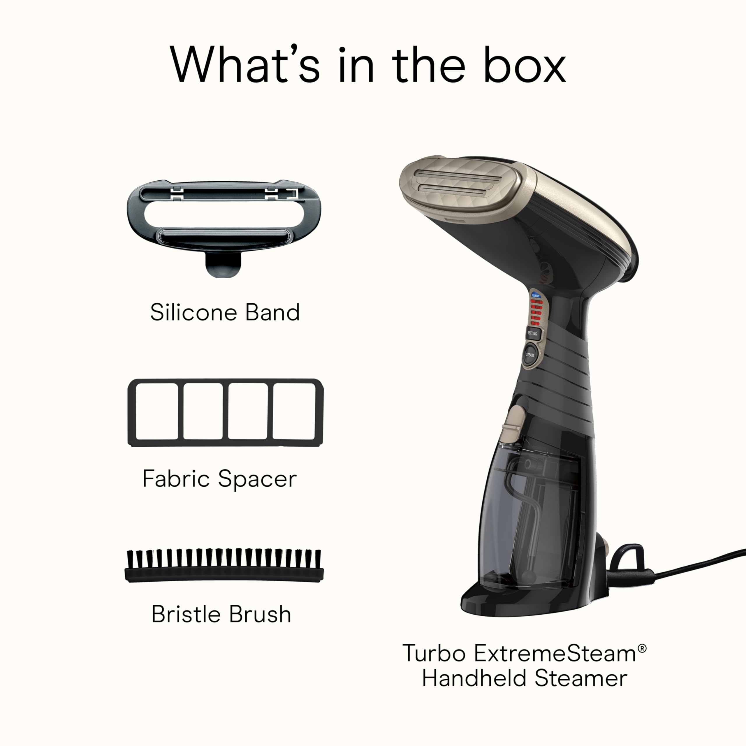 Conair Turbo ExtremeSteam Black Professional Handheld Garment Steamer 1875W with Precision Aluminum Soleplate