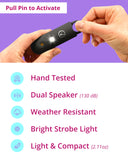 Vantamo Rechargeable Personal Safety Alarm – 130dB Dual Speakers, Strobe Light & Low-Battery Alert (Charcoal)