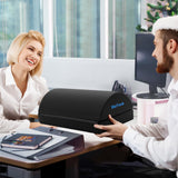 BlissTrends Adjustable Memory Foam Foot Rest Under Desk – Ergonomic Foot Stool with Washable Cover & Dual Height Support Black