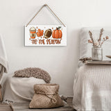 Fall Hanging Wooden Sign – Rustic Maple Leaf, Pumpkin & Football Wall Decor for Home & Porch
