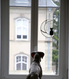 Black Cat on White Moon Stained Glass Suncatcher – Handmade Window Ornament for Halloween & Home Décor