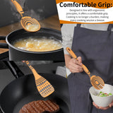 7-Piece Pinewood Fiber Kitchen Utensil Set – Dishwasher Safe, Ergonomic Curved Handles (Natural & Slate)