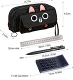 Black 3D Cat Large-Capacity Pencil Case