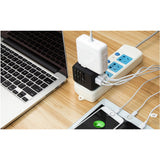 SAUNORCH Universal International Travel Power Adapter – USB-C & USB-A Fast Charging, Worldwide Plug (Black)