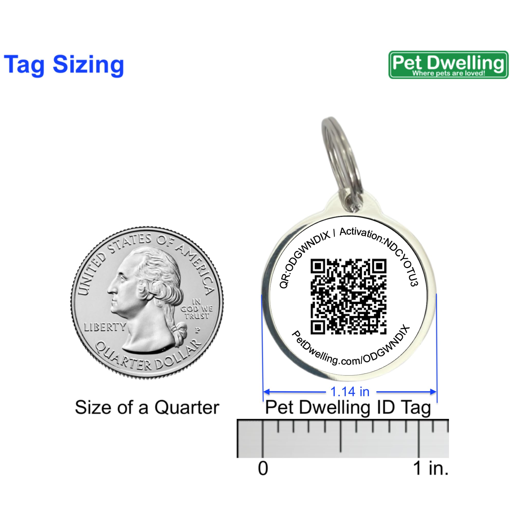 QR Code Pet ID Tag with Instant Scan Alerts, Waterproof Smart Pet Identification Tag with Online Profile and Emergency Contact Access