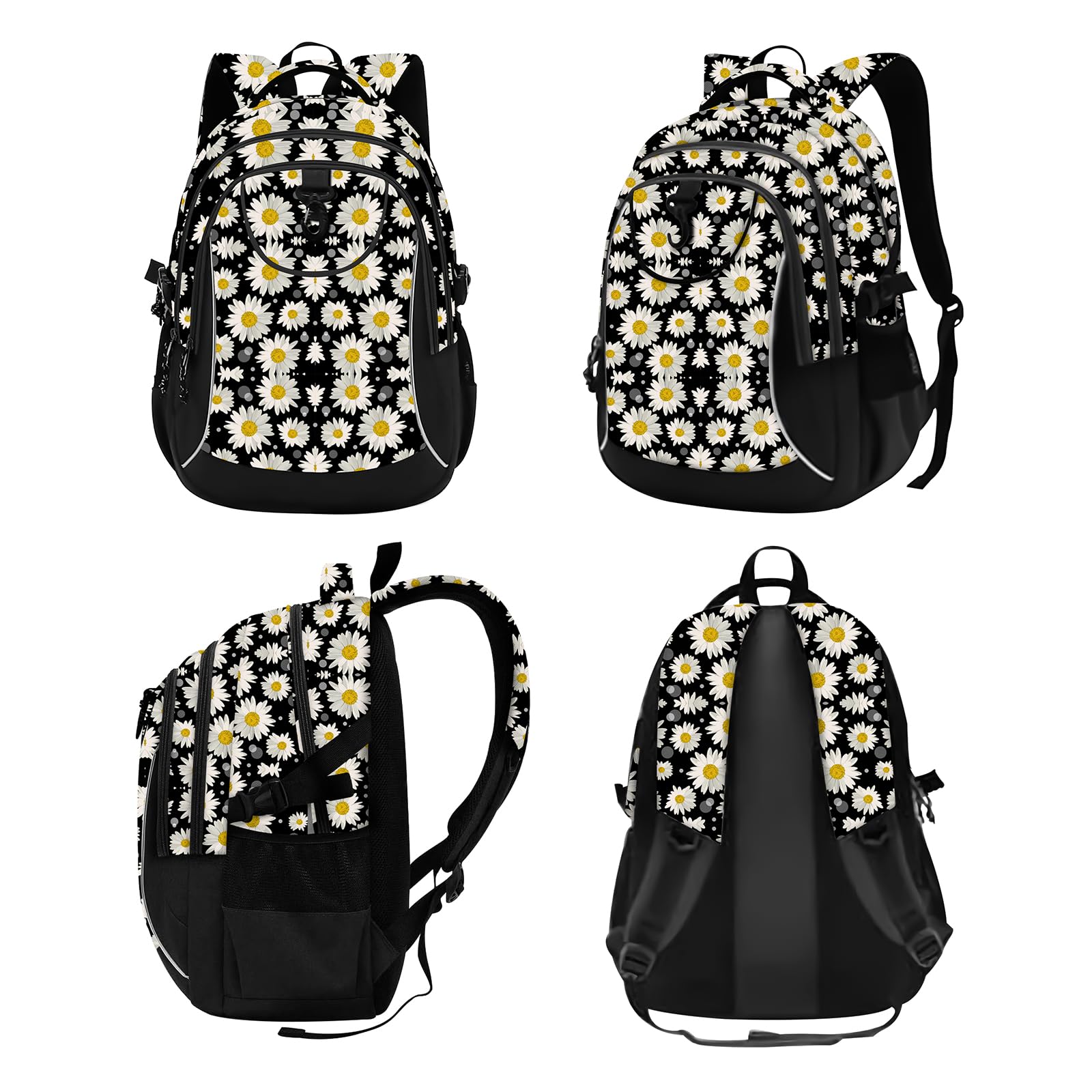 RICKYH Style Lightweight School & Travel Backpack – Multi-Compartment Daypack with Laptop Sleeve (23juhua)
