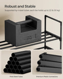 SONGMICS 3-Tier Metal Shoe Rack – Stackable, Flip-Design Shoe Organizer for Entryway & Closet (Black)