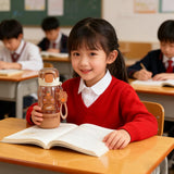 18 oz Kids Capybara Water Bottle with Straw, Direct-Sip Lid, Safety Lock and Keychain