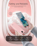 20000mAh Fast Charging Power Bank with Built-In Wall Plug & Cables – 22.5W QC Portable Charger (Pink)