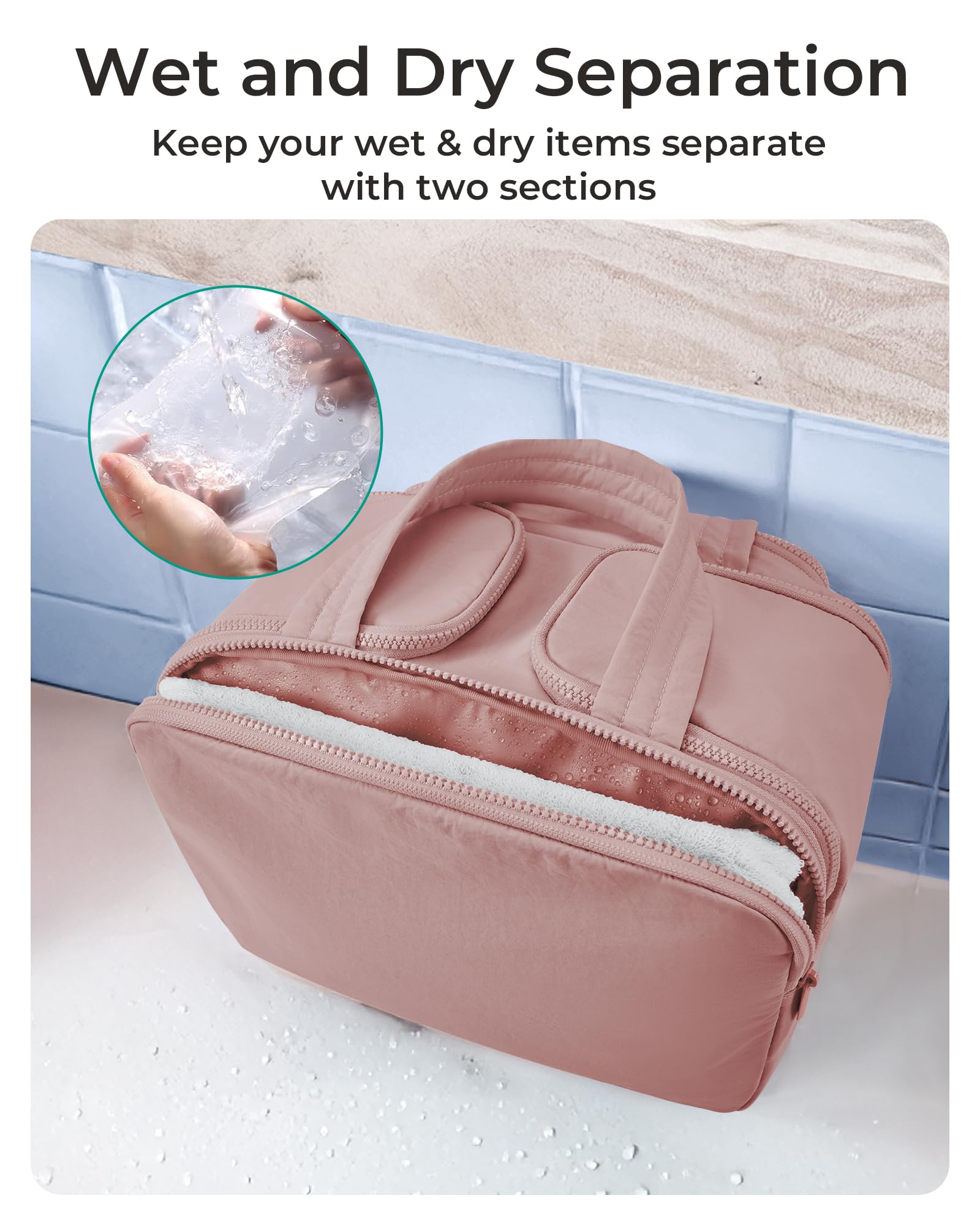 Large Travel Toiletry Bag for Women – Puffy Cosmetic Organizer with Multiple Compartments
