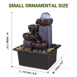 Rainbow LED Tabletop Waterfall Fountain with Crystal Ball – Indoor Zen Decor (Brown/Black)