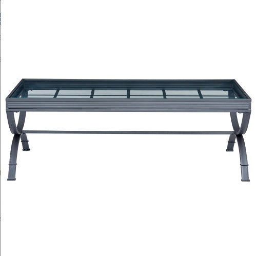 Emerson 3-Piece Coffee & End Table Set - Modern Faux Marble Living Room Tables (Silver)