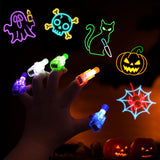 40-Pack Halloween Finger Projection Light Toys – Pumpkin, Ghost & Bat Designs (Party Favors & Trick-or-Treat Gifts)