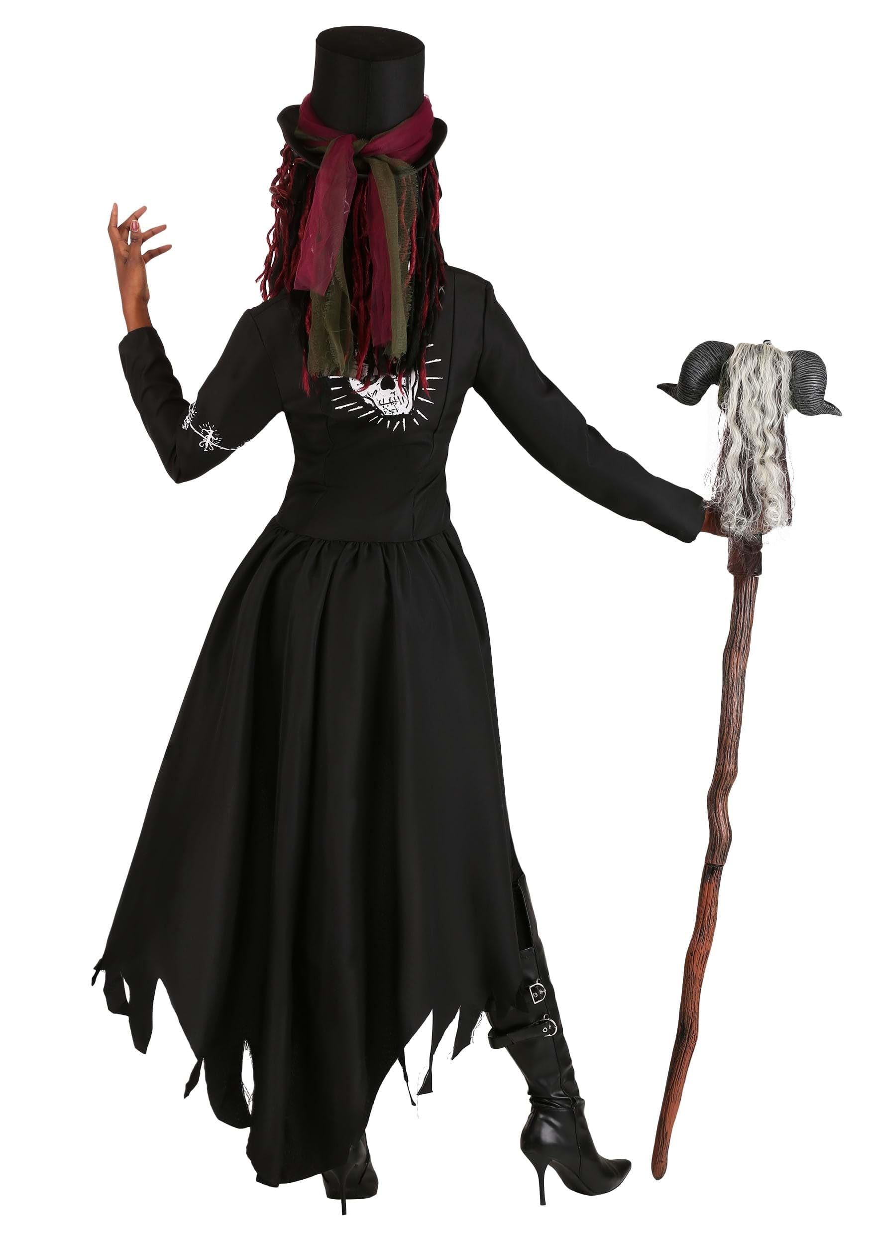 Women’s Voodoo Magic Costume – Deluxe Witch Doctor Outfit with Hat, Vest & Accessories