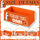 Wooden “Please Take One” Halloween Candy Bowl – Orange Rustic Trick or Treat Box