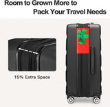 24-Inch Black Expandable Hardshell Checked Suitcase with TSA Lock
