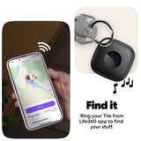 Tile Mate Bluetooth Tracker, Item Locator with 350 ft Range, SOS Alert, Life360 Compatible, Waterproof IP68, iOS & Android