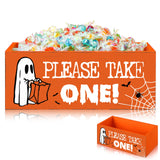 Wooden “Please Take One” Halloween Candy Bowl – Orange Rustic Trick or Treat Box