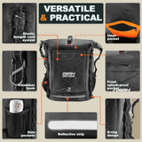 OSAH DryPak Heavy-Duty Waterproof Backpack Roll-Top Hiking & Outdoor Dry Bag – 35L / 55L / 85L – Black