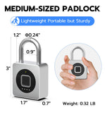 Compact Fingerprint Smart Padlock with USB Rechargeable Battery, Portable Biometric Security Lock for Gym, Travel & Personal Storage