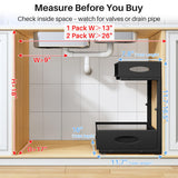 Extra-Large 2-Tier Under Sink Organizer (2-Pack) – Heavy-Duty Mesh Pull-Out Drawers for Framed & Frameless Cabinets, Black