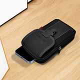 Compact Outdoor Waist Bag – Belt-Wear Mobile Phone Pouch for Sports, Travel & Daily Carry (Black)