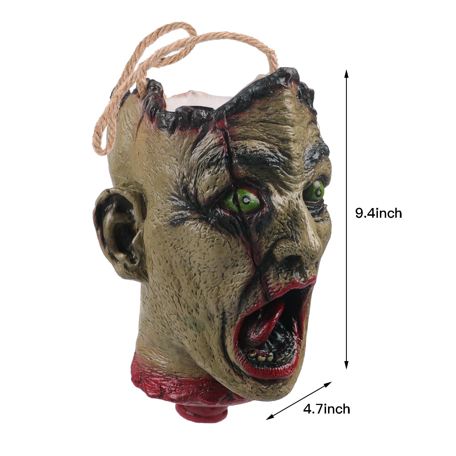 Halloween Skull Candy Bucket – Green Skeleton Trick-or-Treat Bag with Handle (Durable Reusable Candy Bowl Holder)