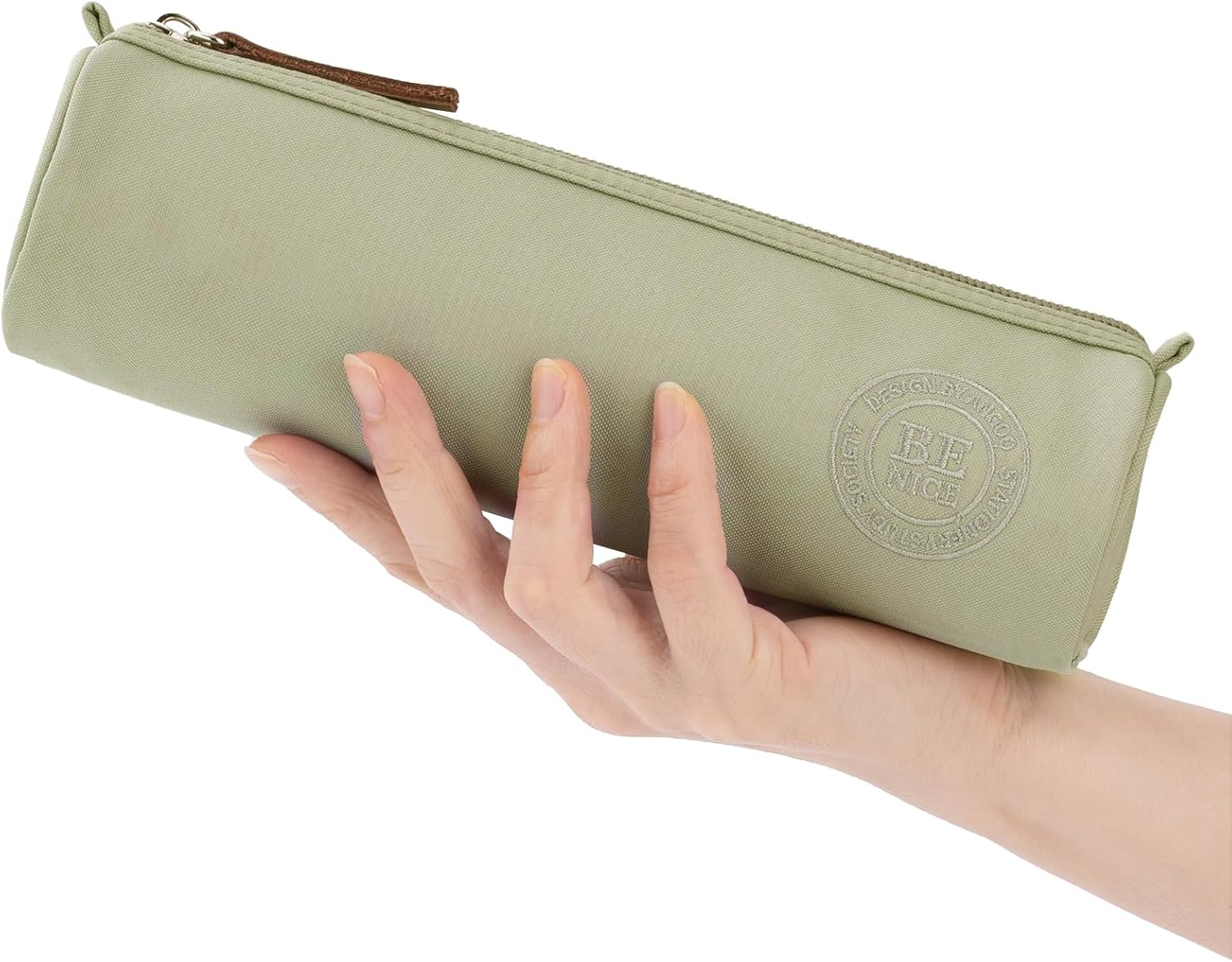 Black Compact Cylindrical Pencil Case with Handle