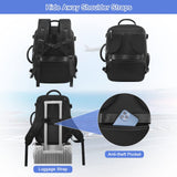 SINALIY Expandable 40L Carry-On Travel Backpack with Convertible Carry & 17” Laptop Sleeve – Black