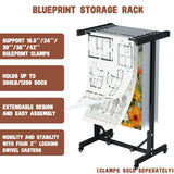 INNOVART Mobile Blueprint Storage Rack – Adjustable Rolling Vertical Plan Holder for Large Documents (Black)