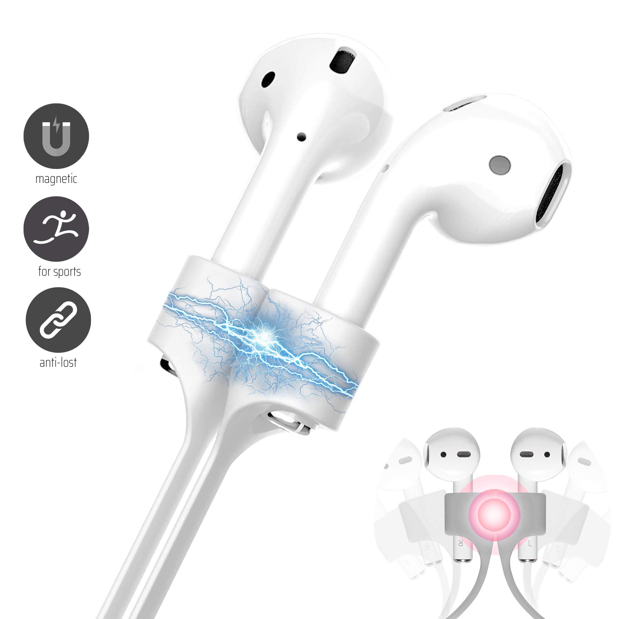 Magnetic AirPods Anti-Loss Strap – Silicone Sports Lanyard for Wireless Earbuds