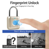 UMIKSMART Biometric Fingerprint Padlock with USB-C Rechargeable Battery, Fast Unlock Smart Lock for Gym Locker, Backpack & Storage